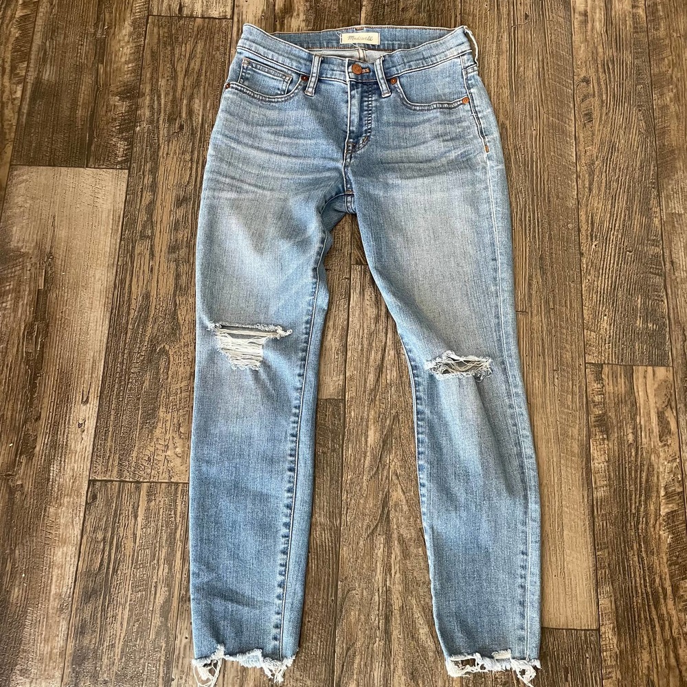 Madewell 9" high rise skinny distressed
